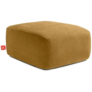 KONSIMO® Sitzhocker BUFFO Pouf, Polsterhocker, hergestellt in der EU, extrem weicher und bequemer Sitz, mit gewellter Feder, Modern gelb