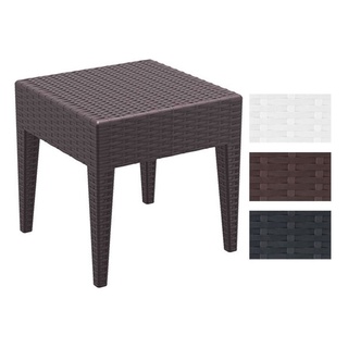 CLP Lounge-Tisch Miami aus Kunststoff stapelbar, Farbe:braun, Größe:45 x 45 cm