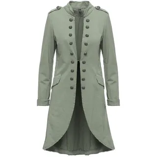 Madonna Damen Blazer Damenjacke Admiral Jacke Military Army Style Lang S -XXL XXXL (Khaki, S/36) - S