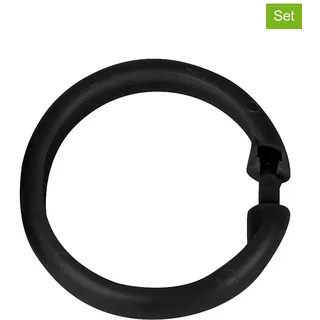 Schöner Wohnen Kollektion 16er-Set: Duschvorhangringe in Schwarz - Ø 6 cm