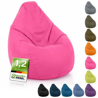 Green Bean Sitzsack Kinder Sitzsack Drop 60x60x90cm (mit Rückenlehne 60x60x90cm - Indoor Sitzkissen 220L EPS-Perlen Füllung, Kuschelig Waschbar), Bean Bag Bodenkissen Lounge Chair Sitzhocker Kindersitzsack rosa