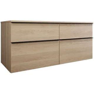burgbad Eqio Waschtischunterschrank mit Konsolenplatte 140 cm, links und rechts, mit Griffleiste G0252