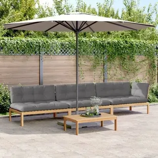 vidaXL 4-tlg. Garten-Sofagarnitur aus Paletten mit Kissen Akazienholz
