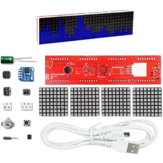 Pyasuye Multifunktionale Punktmatrix Uhr Elektronische Bausätze Mit Auf Musik Reagierenden Lichteffekten Rhythmus Synchronisierung Von LED Licht