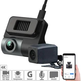 NavGear 4K UHD Dashcam mit 2 Kameras G Sensor