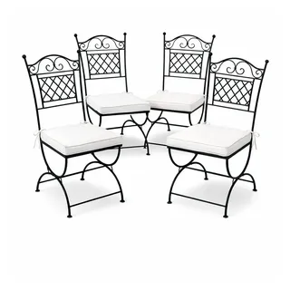 Marrakesch Orient & Mediterran Interior Caravaca Gartenstuhl 40 x 40 x 100 cm schwarz 4 St.
