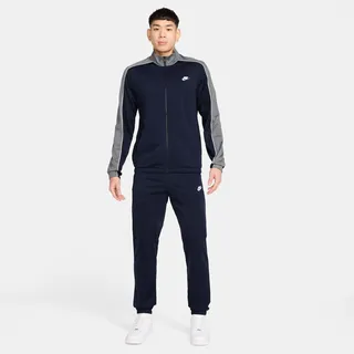 Trainingsanzug NIKE SPORTSWEAR "Nike Sportswear Club Men's Poly-Knit Tracksuit", Herren, Gr. L, blau (obsidian, smo), Obermaterial: 100% Polyester, Sportanzüge Trainingsanzug, mit leichtem Material, in Poly-Knit-Ausführung, aus Polyester