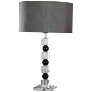 Xlmoebel Nachttischlampe Elegante Tischlampe im Art-déco-Stil mit Kristall-Elementen, Hergestellt in Europa grau