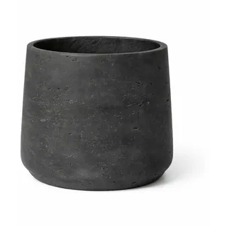 finestgreen Pflanzkübel Patt, Fiberclay Pflanzkübel in Beton-Optik für Innen & Außen schwarz Ø 23 cm x 19.5 cm