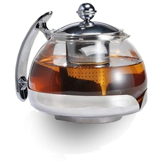 Haushalt International Teekanne Edelstahl Teekanne Glas Teekocher ca. 1,2L