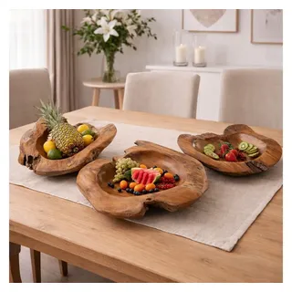LebensWohnArt Dekoschale Schale PREMIUM BOWL Ø ca.: 40cm aus massivem Teak-Wurzelholz