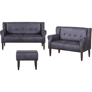 Küchensofa HOME AFFAIRE "Moro Couch mit Federkern, bequem, Breite", grau (anthrazit), B:174cm H:99cm T:73cm, Microfaser in Antiklederoptik (100% Polyester), Sofas, in verschiedenen Stoffe und Farben
