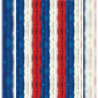 arsvita Flauschvorhang Ösen 56 x 185 cm Blau/Rot/Weiß 1 St.