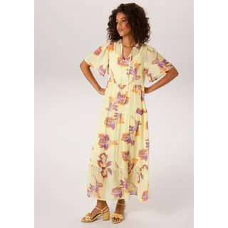 Aniston CASUAL Sommerkleid Gelb/Lila/Orange 40