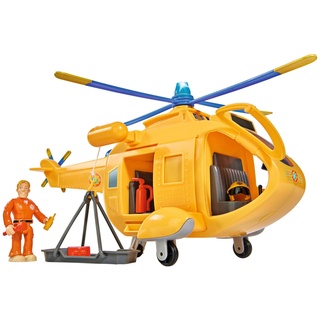 Simba Feuerwehrmann Sam Hubschrauber Wallaby II mit Figur, gelb