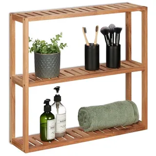 Relaxdays Wandregal 60 x 54 x 15 cm Hellbraun