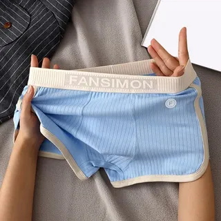 Leichte Sport-Boxershorts für Herren, atmungsaktive und bequeme Unterwäsche (M Blau)