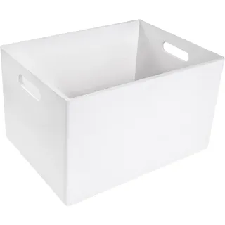 Creative Deco XXL Große Weiße Holzkiste Obstkiste Korb 40x30x24cm (+/-1cm) mit Griffen ohne Deckel | Weihnachten Hölzernen Kasten Holzbox Kiste Für Dokumente Wertsachen Spielzeuge Werkzeuge