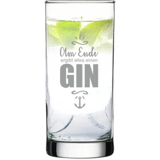 4youDesign Gin-Glas Am Ende ergibt Alles einen Gin - lustige Geschenkidee Gin Tonic - Geburtstagsgeschenk - Männergeschenk - Geschenk für Frau