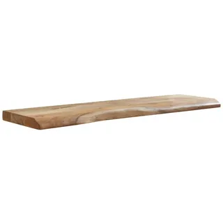 moebelfaktor Wandregal Norager, Akazie Massivholz, Breite 40 bis 160 cm, Baumkante, braun, Wandboard braun 100 cm x 4 cm x 26 cm
