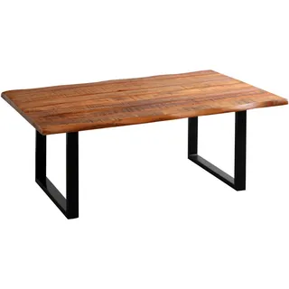 Landscape Couchtisch, Schwarz, Akazie, Holz, Metall, Akazie, Hartholz, Holz, U-Form, 70x45x118 cm, einfacher Aufbau, Wohnzimmer, Wohnzimmertische, Couchtische, Couchtische Metall