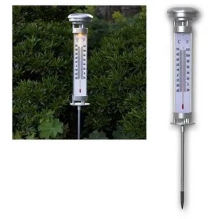 Star Trading Solarleuchte Edelstahl 57,5x9 cm 1 warmwhite LED inkl. Akku silber