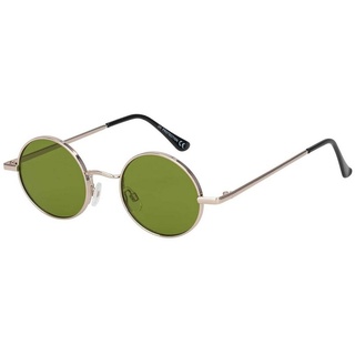 BEZLIT Eyewear Retrosonnenbrille Rund Form Designer Damen Sonnenbrille (1-St) mit orange, blau, hellrot, lila, grün und roten Linsen grün