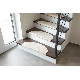 Stufenmatte ANDIAMO "Amberg" Teppiche Gr. B/L: 28 cm x 65 cm, 9 mm, 15 St., beige (creme) Stufenmatten Hoch-Tief-Struktur, selbstklebend, Set mit 2 Stück oder 15