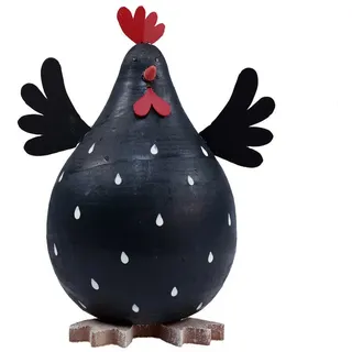 Florists Products Osterhase Deko Huhn Schwarz Holzdeko Henne Osterdeko Tischdeko 13cm schwarz