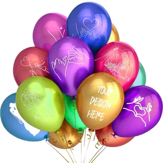 Personalisierte Luftballons, personalisierte Luftballon mit einfarbigem Logo und Text, Luftballon mit Ihrem eigenen Design, für Geburtstagsfeiern, Weihnachten, Hochzeiten (Stil 8)
