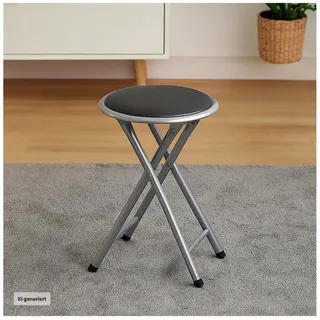 Hti-Living Klapphocker  Kunstleder 30 x 38 x 38 cm Schwarz