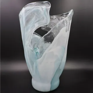 Vaso in Vetro di Murano Azzurro Onda by Tammaro Home