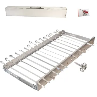 Edelstahl Spießdreher für 15 Spieße Grill Schaschlik Mangal  ohne Motor Manuell