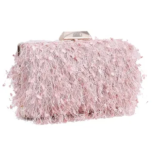 CORIOS Damen Abendtasche Kleine Clutch Abnehmbarer Kette Tasche Hochzeit Braut Handtasche Portemonnaie Tasche Schultertasche Elegante Umhängetasche für Hochzeit Abendparty Tanzparty Rosa