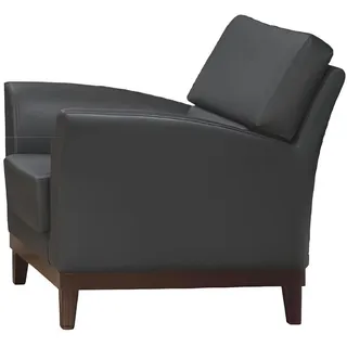 JVmoebel Sessel Eleganter Ledersessel mit bequemer Polsterung in Schwarz (1-St., Sessel), Made in Europa schwarz