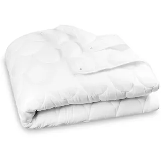 ZOLLNER 4-Jahreszeiten Bettdecke,, 220x240 cm, mit Druckknöpfen, Polyester, weiß - Weiß