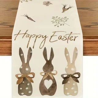 Tischläufer Ostern, Kaninchen Ostertischläufer, Waschbar Frühling Tischläufer, T