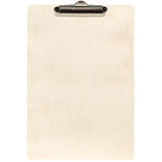 Bütic Holz Klemmbrett Standardform Clipboard A4 aus 3 mm Birkensperrholz und mit widerstandsfähigem Klarlack versiegelt