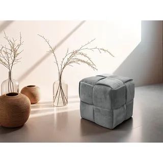 byLIVING Pouf URBAN Cord 40 x 41 x 40 cm Grau
