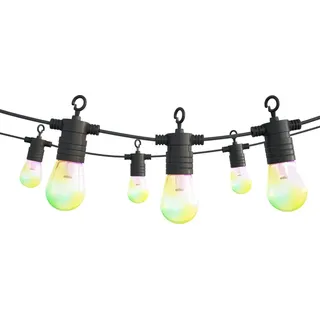 Calex Smart 24V Lichterkette für den Außenbereich, 20m Partyschnur für den Außenbereich, RGB und warmweißes Licht - Schwarz