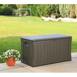 Lifetime Kunststoff Gartenbox 440 Liter | Braun | 64x128x67 cm