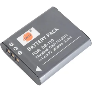 DSTE 3.7V 900mAh DB-110 Wiederaufladbarer Li-Ionen-Akku Kompatibel für GR III, WG-6, G900, G900SE Kamera