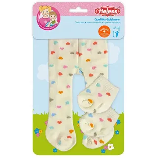 Heless Puppen-Strumpfhose Herz Konfetti Beige (35-45 cm)