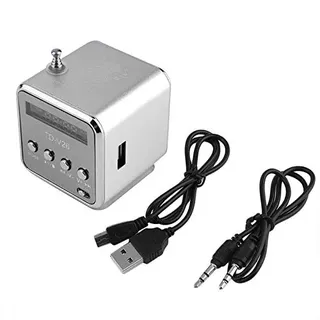 Tragbarer -USB -Lautsprecher Musik Player SD TF -Karte USB2.0 Stereo FM Radio LED -Display Kompakte Wireless Surround Sound für Home Office Travel Aluminiumlegierung (15)