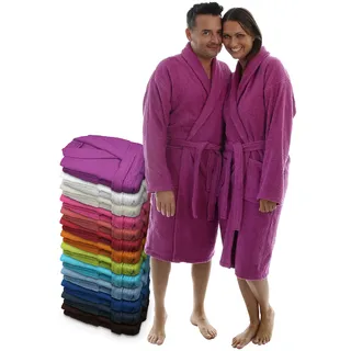 LEBENGOOD Bademantel für Damen, Herren, Unisex, Frottee 100% Baumwolle 400 gr, Flauschig, Kuschelig, Bunt, Leicht, Dusche (Lila XXL) - XXL