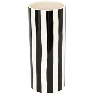 Atmosphera Edric Vase, Keramik, Schwarz und Weiß, Höhe 30 cm
