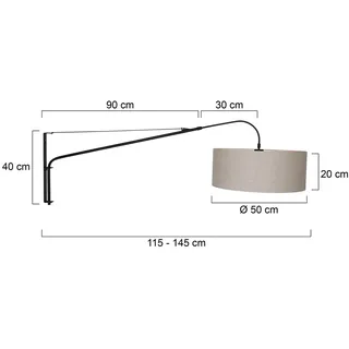 Steinhauer Wandlampe Elegant Classy, dimmbar, schwarz, für Wohn- / Esszimmer, Metall, Modern, Wandleuchte, Wandlampe Innen - cm - cm - cm