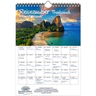 Seelenzauber Wandkalender Thailandzauber Wand- Planer Kalender für 2025 DIN A4 Bangkok Reise weiß