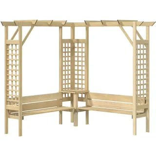 vidaXL Eckpergola mit Bank Kiefernholz Imprägniert