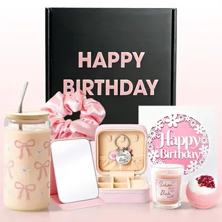 Geburtstagsgeschenk für Frauen Mädchen - Schönes Geschenkset Mädchen | Personalisierte Geschenke mit Geburtstagskerzen für Beste Freundin, Schwester, Teenager – Geschenkidee Frauen